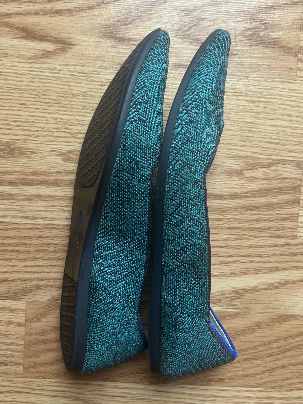 Rothy’s The Point Flat Size 8.5 Teal Blue and Black - Picture 4 of 6